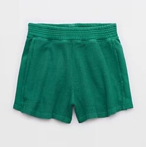🆕️NWT Aerie Aerie High Waisted Waffle Short in 'Green Envy', Size Small